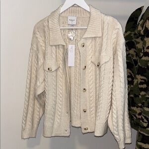 Cream Cable Knit Sweater
